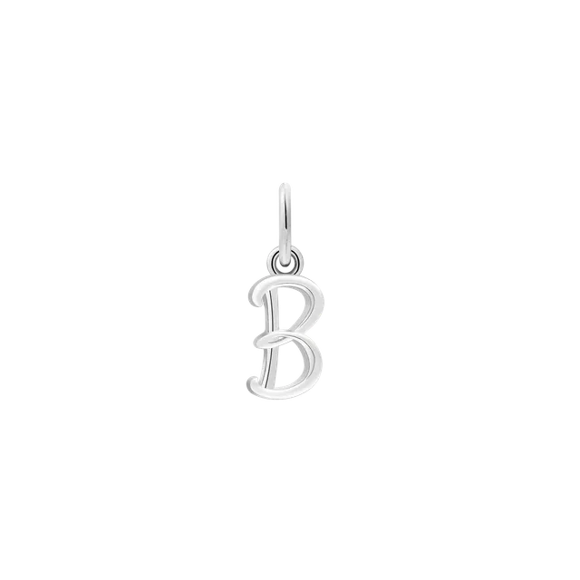 xenox-letter-italic-charm-b-925-sterlingsilber-rhodiniert image 1