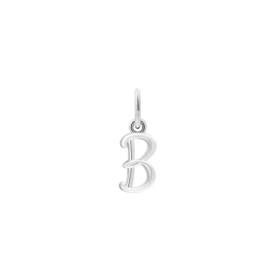 xenox-letter-italic-charm-b-925-sterlingsilber-rhodiniert image 1