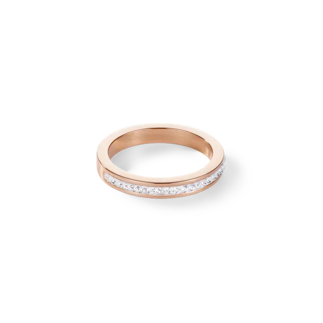 coeur-de-lion-ring-schmal-edelstahl-ros-gold-mit-kristallen-pav-kristall image 1