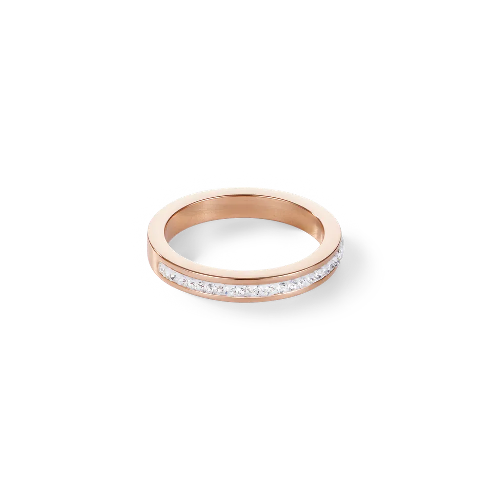 coeur-de-lion-ring-schmal-edelstahl-ros-gold-mit-kristallen-pav-kristall image 1
