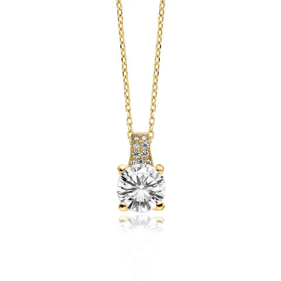 julie-julsen-cz-stones-kette-mit-anh-nger-vergoldet-9-zirkonia image 1