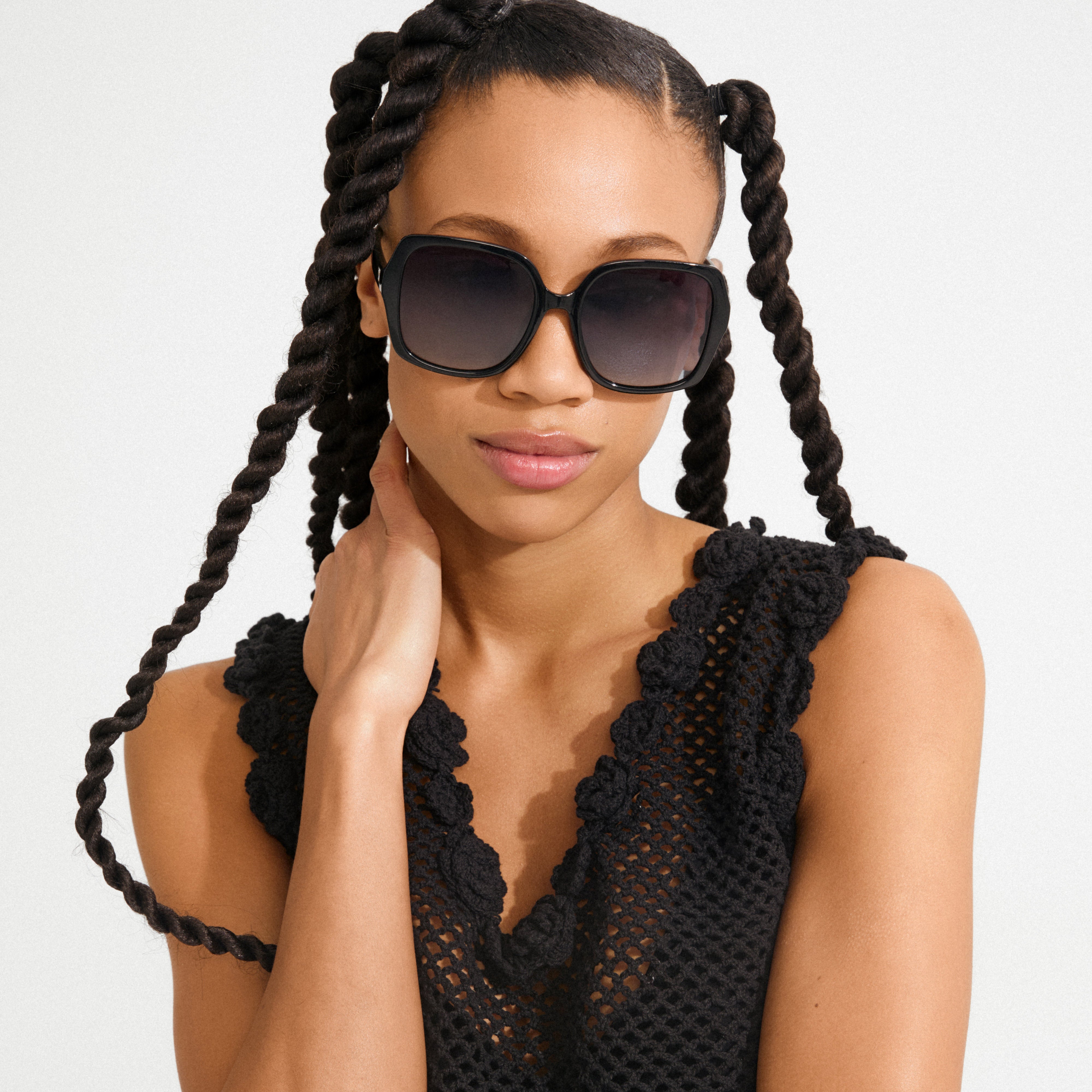 pilgrim-jordi-sonnenbrille-schwarz-oversize-mit-verlauf-gl-sern image 2
