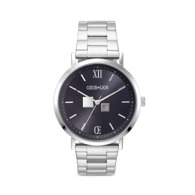 coeur-de-lion-uhr-rund-statement-unisex-sunray-midnight-blue-edelstahl-frosted-s image 1