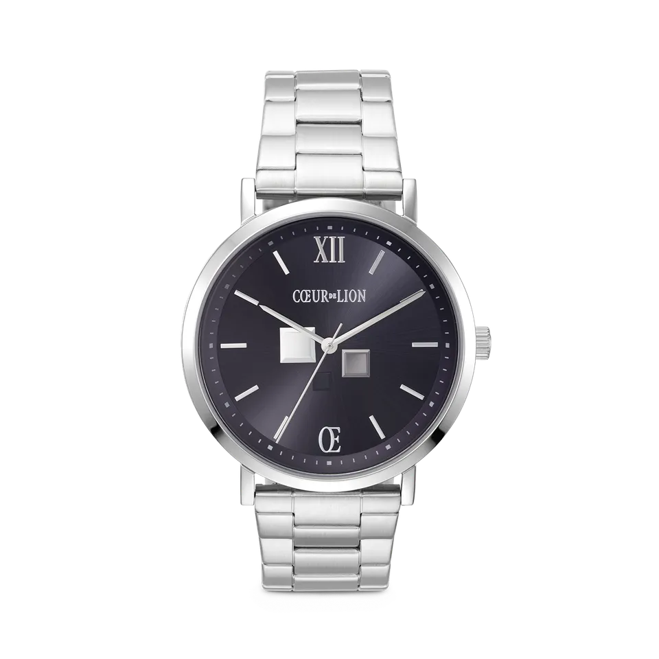 coeur-de-lion-uhr-rund-statement-unisex-sunray-midnight-blue-edelstahl-frosted-s image 1