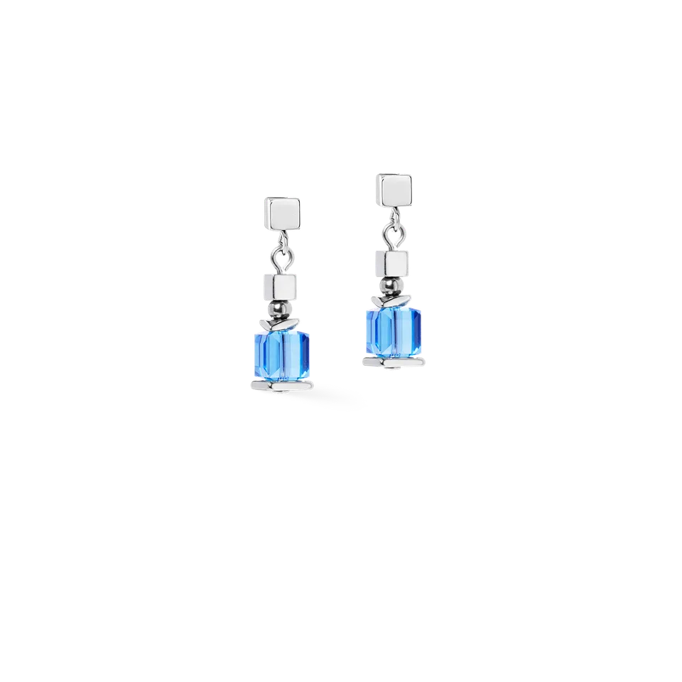 coeur-de-lion-ohrringe-sparkling-cubes-fusion-chain-silber-blau image 1