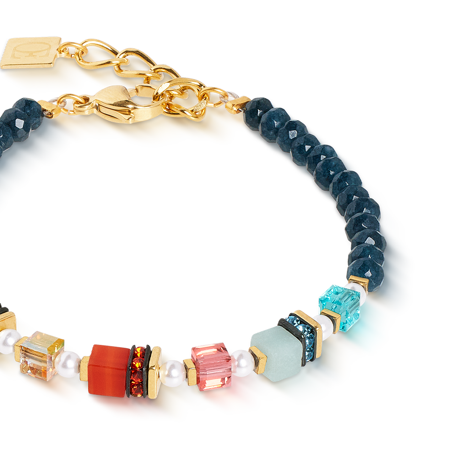 coeur-de-lion-armband-sparkling-princess-spikes-gold-multicolor-edelsteine image 2