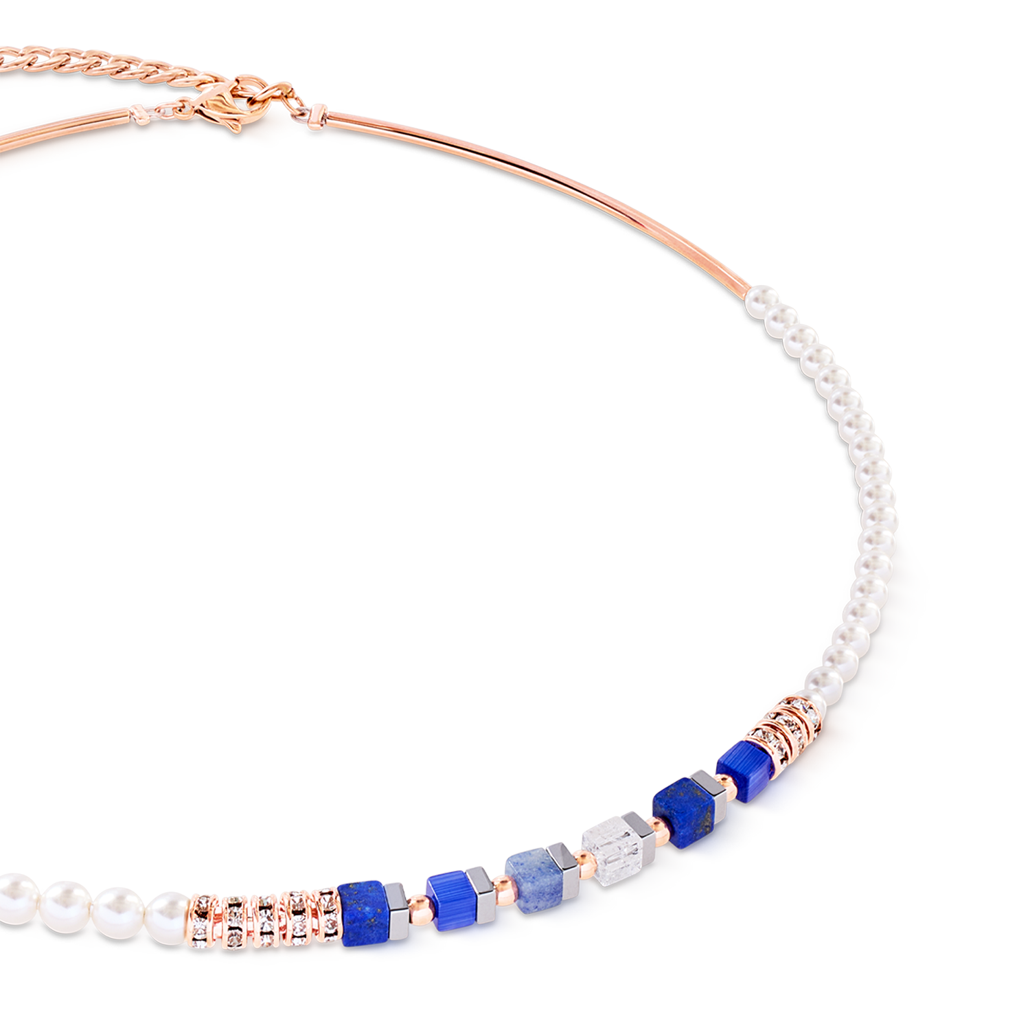 coeur-de-lion-precious-fusion-offset-halskette-ros-gold-blau-42-cm-6-cm image 2