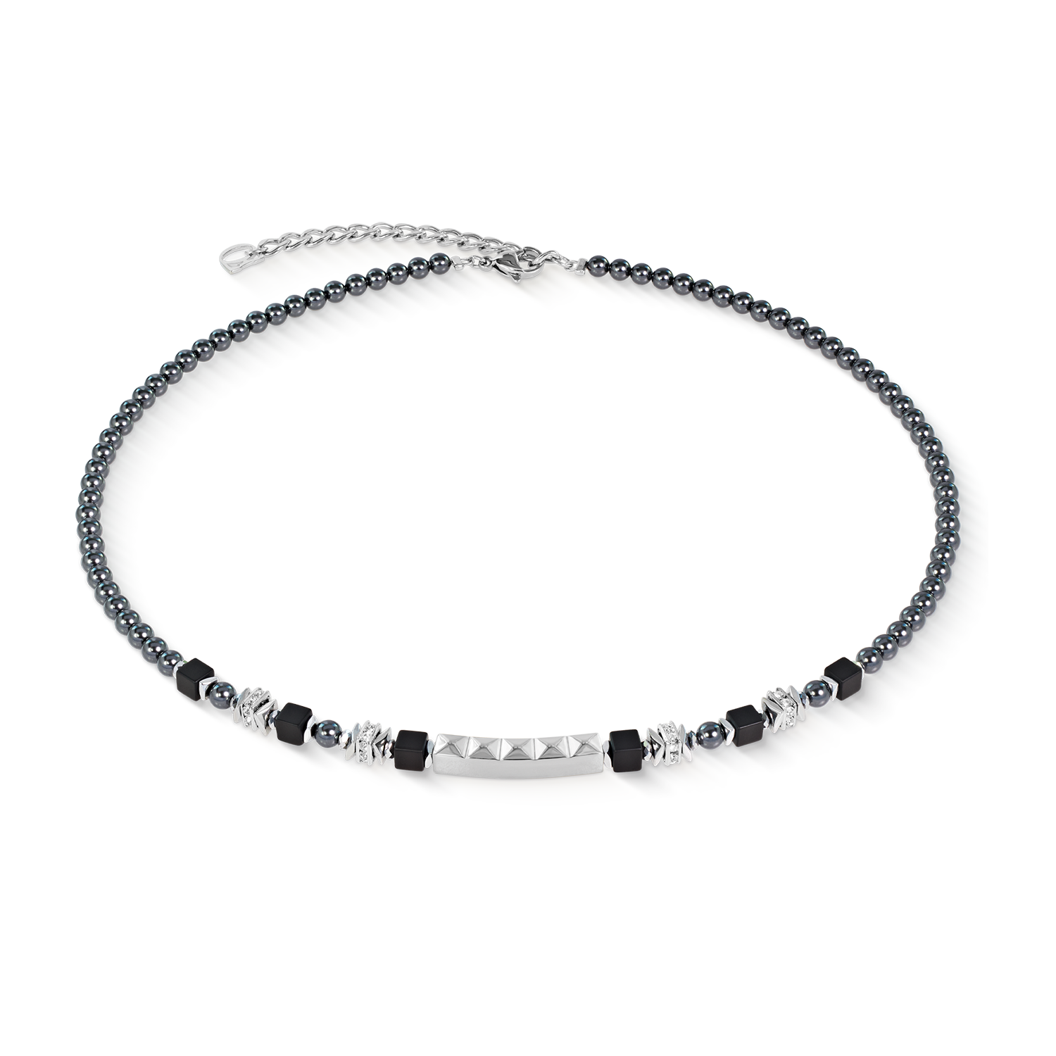 coeur-de-lion-halskette-beads-pearls-spike-anthracite-42-cm image 1