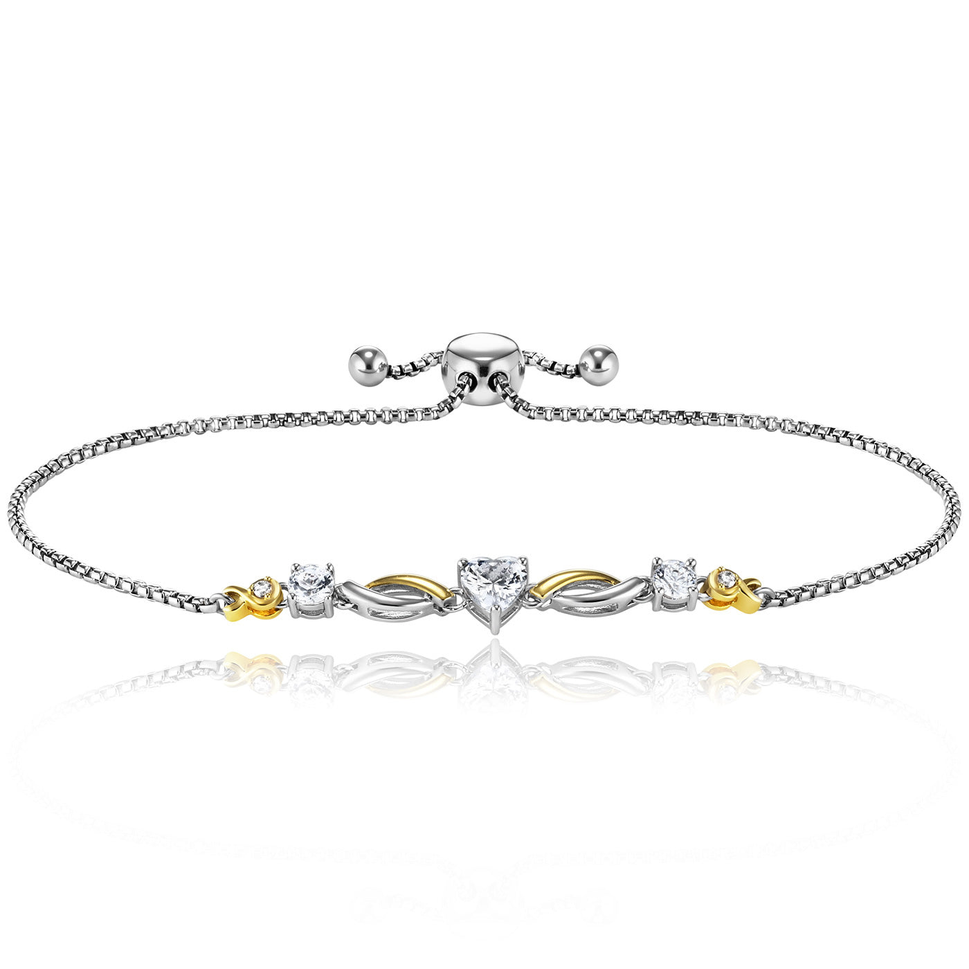 julie-julsen-armband-silber-mit-3-wei-en-zirkonia-herz image 1