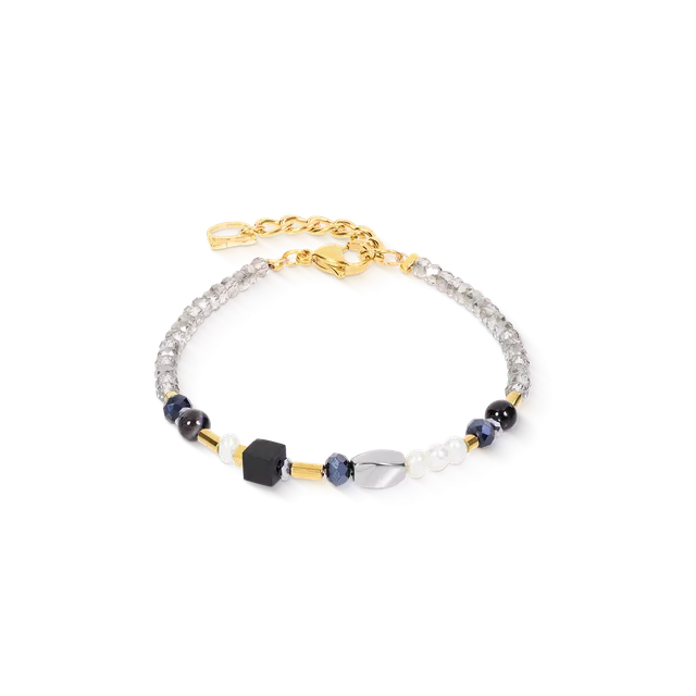 coeur-de-lion-armband-mosaic-night-gold-schwarz-mit-s-wasserperle-und-onyx image 1