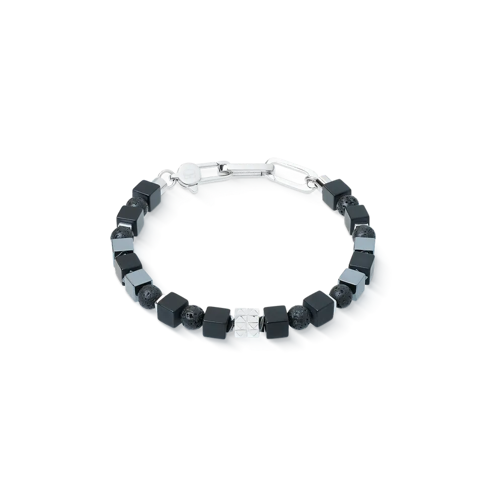 coeur-de-lion-armband-spikes-shape-mix-schwarz-silber image 1