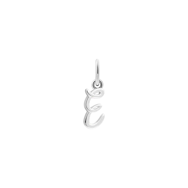 xenox-letter-italic-charm-e-925-sterlingsilber-rhodiniert image 1