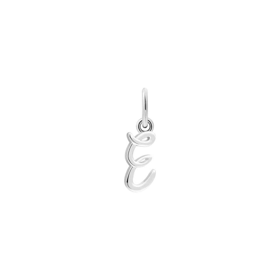 xenox-letter-italic-charm-e-925-sterlingsilber-rhodiniert image 1
