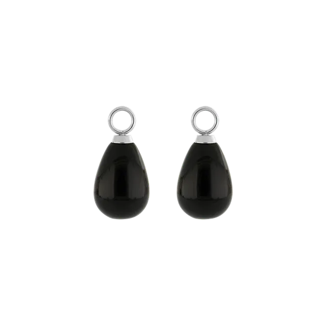 coeur-de-lion-ear-me-up-charm-tropfen-silber-schwarz-paar image 1