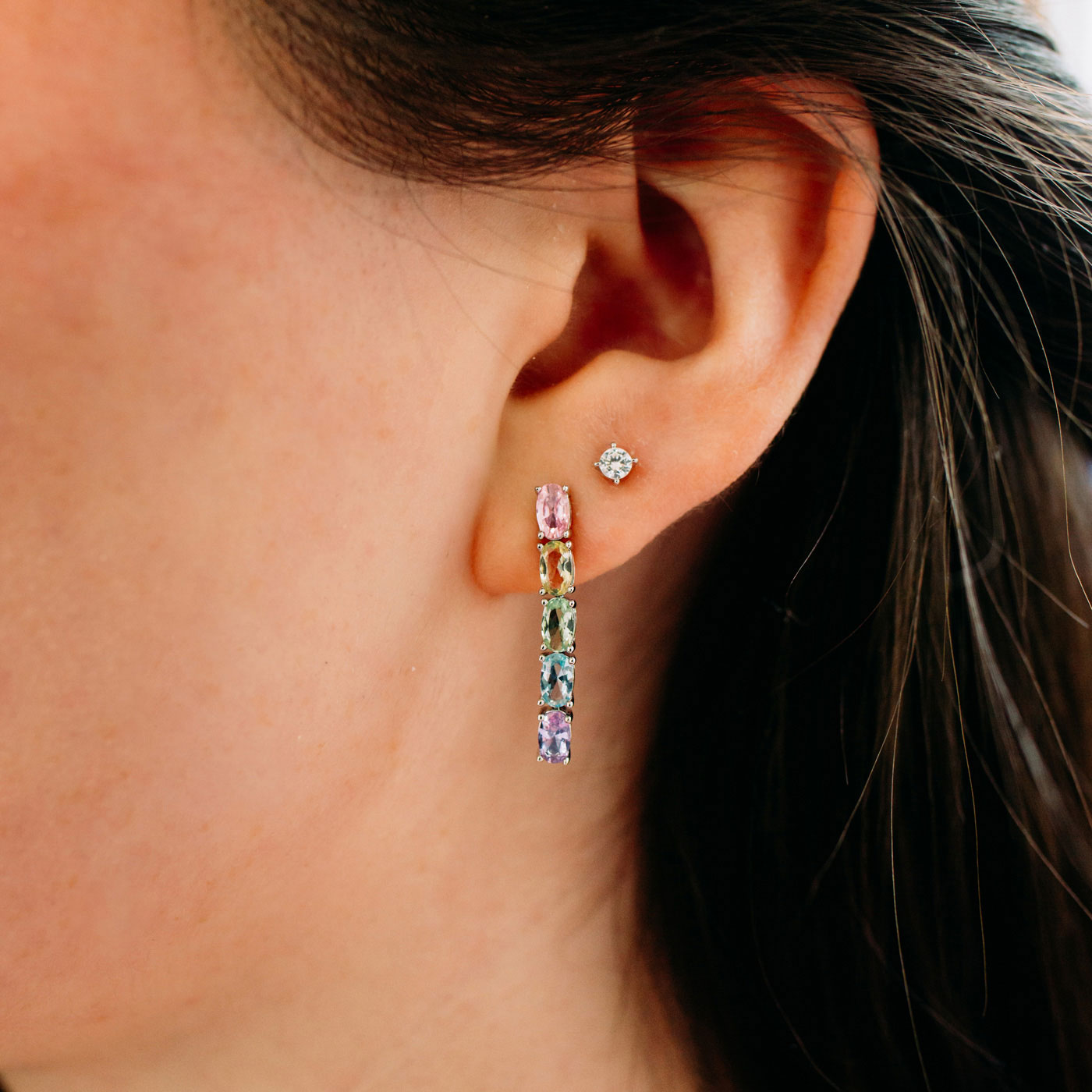 julie-julsen-crystal-line-ohrstecker-silber-rhodiniert-mit-10-bunten-zirkonia image 2
