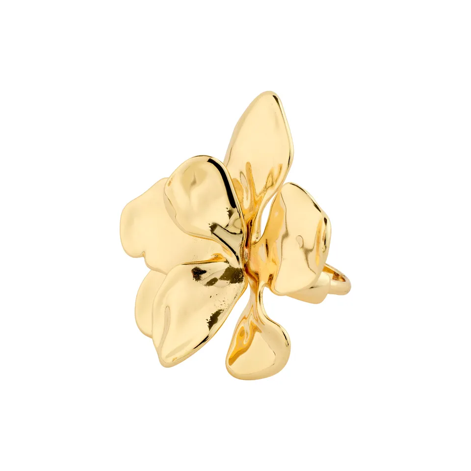 pilgrim-lunith-ring-goldplattiert-xxl-blume-verstellbar image 1