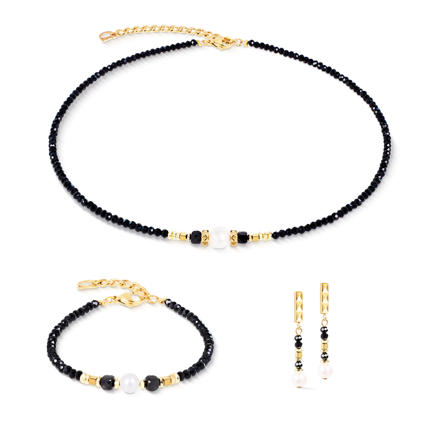 coeur-de-lion-astoria-noir-pearl-gold-halskette-42-cm-6-cm image 3