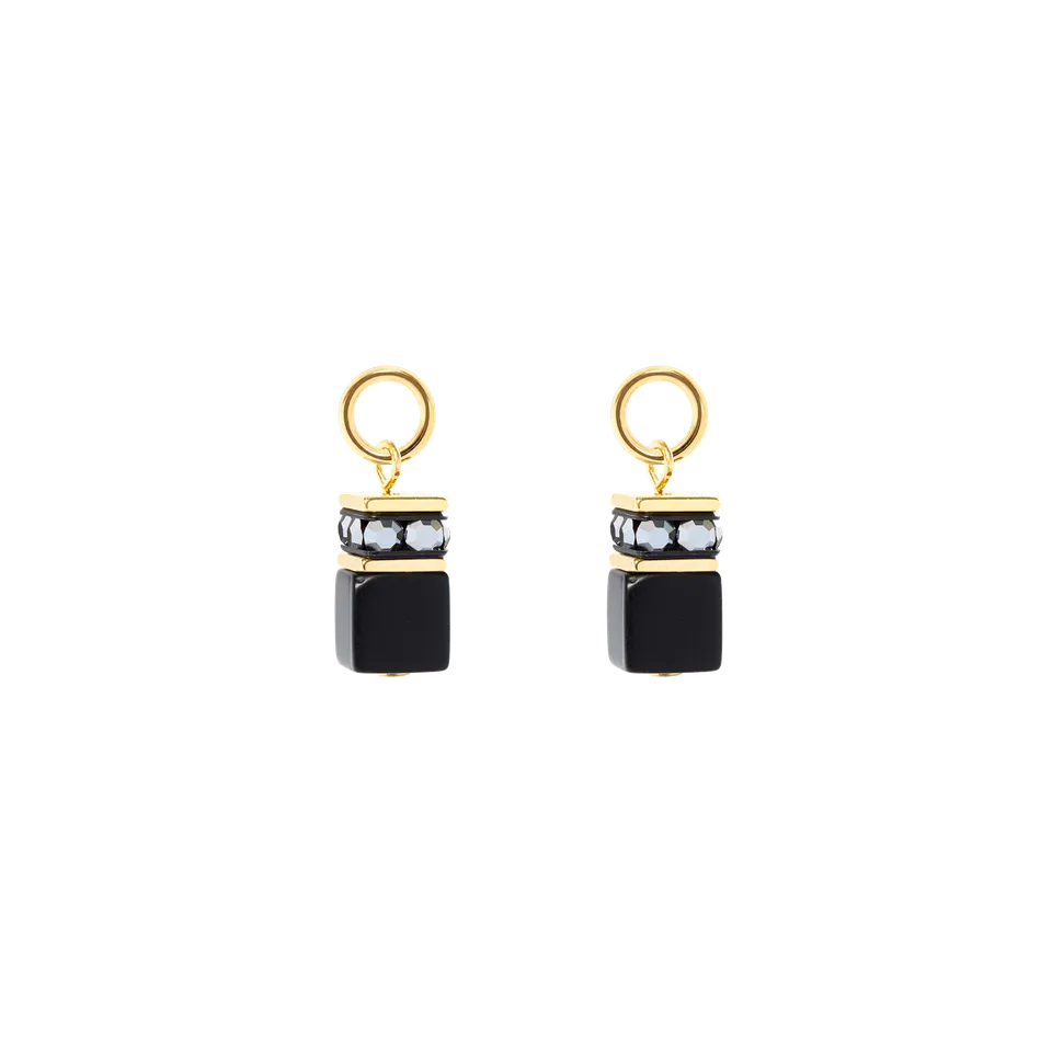 coeur-de-lion-ear-me-up-charm-geocube-gold-schwarz image 1