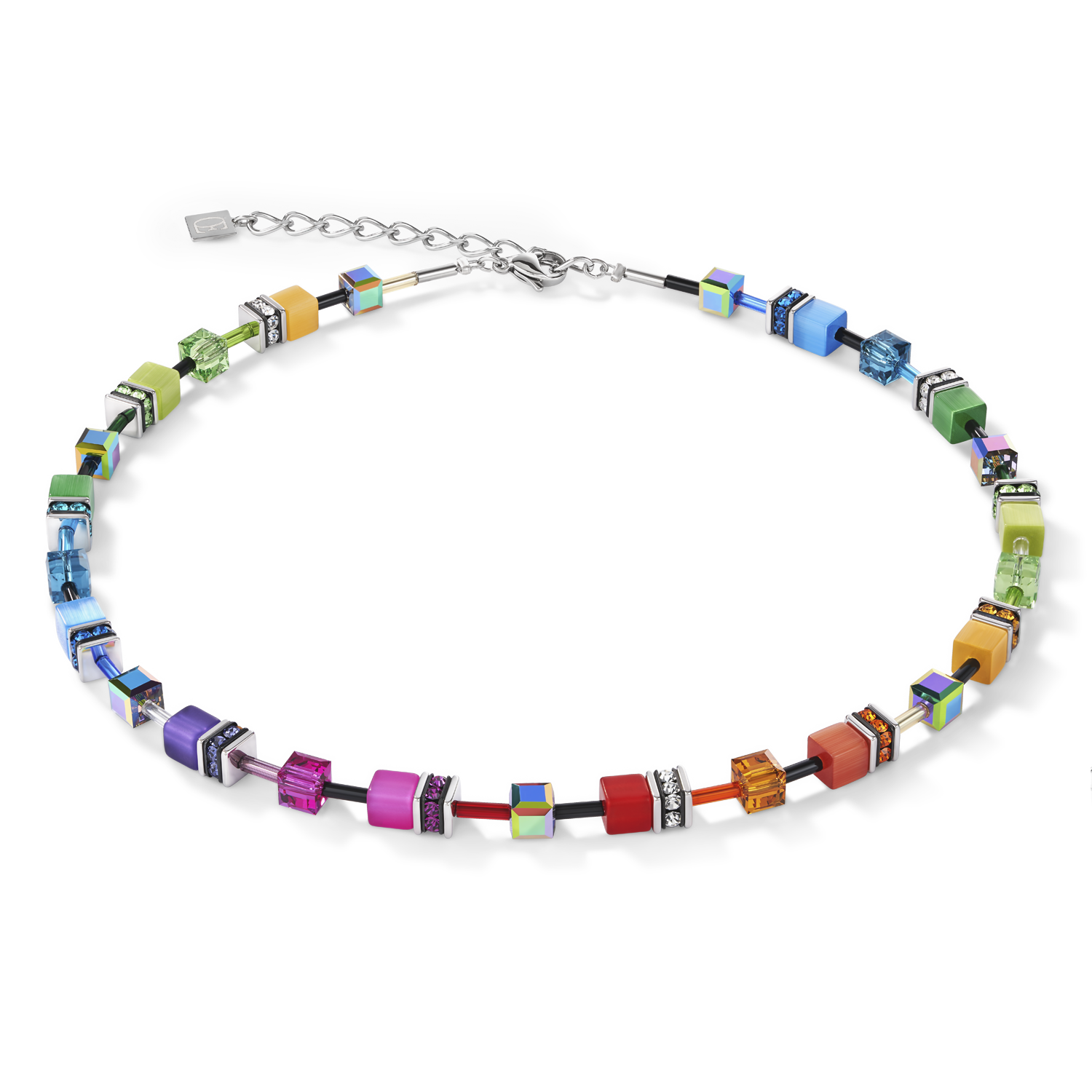 coeur-de-lion-geocube-halskette-multicolor-rainbow-handgefertigt image 1