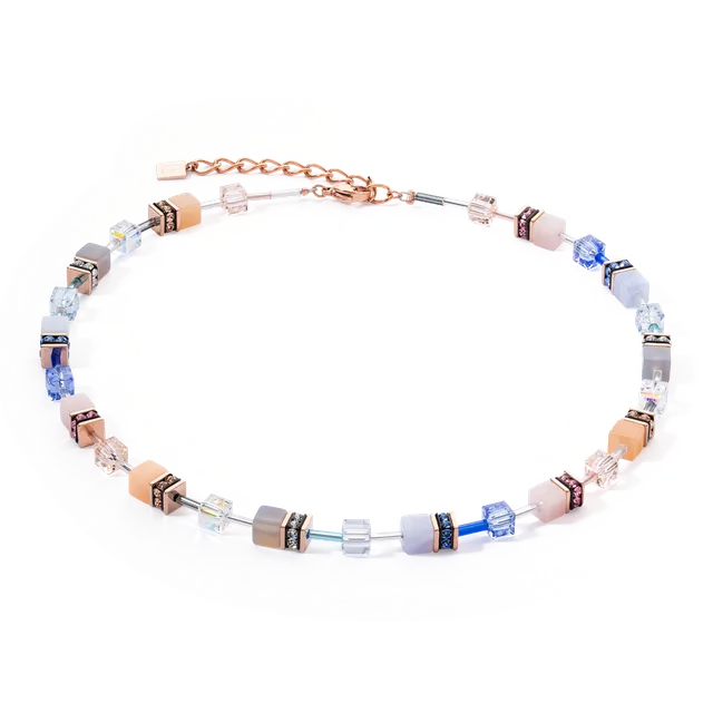coeur-de-lion-geocube-iconic-precious-halskette-hellblau-beige image 1