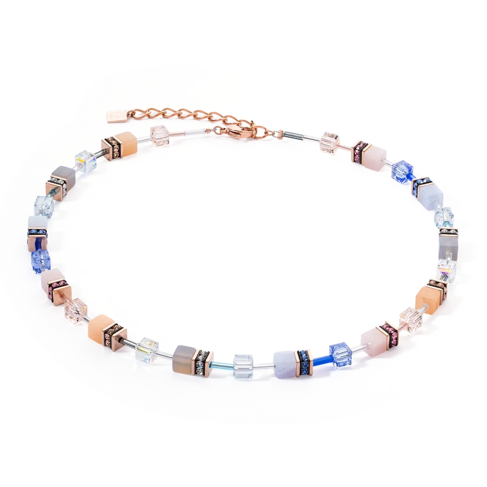 coeur-de-lion-geocube-iconic-precious-halskette-hellblau-beige image 1