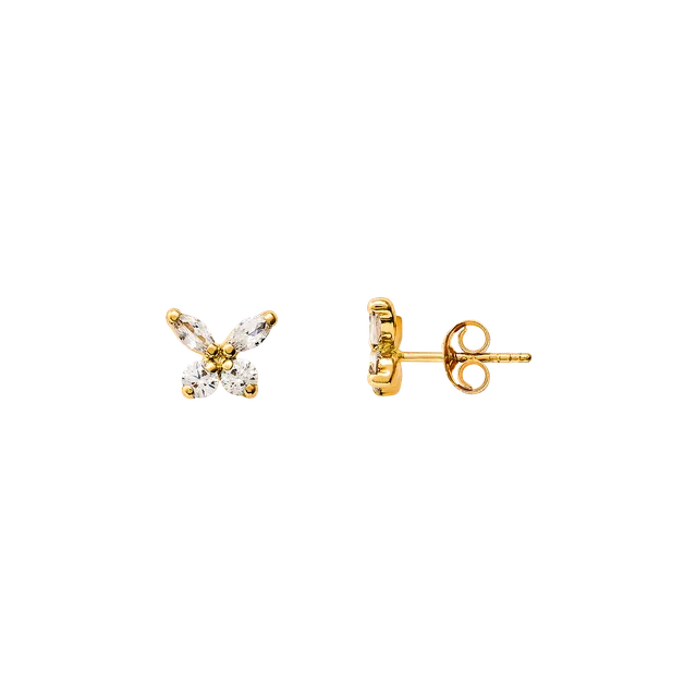 xenox-fine-schmetterling-ohrringe-585-gelbgold-mit-zirkonia image 1