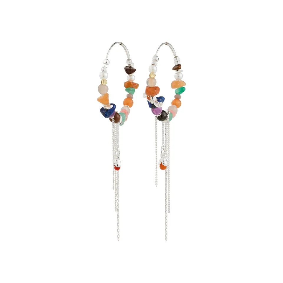pilgrim-iris-creolen-ohrringe-silber-plated-multi-mit-halbedelsteinen image 1