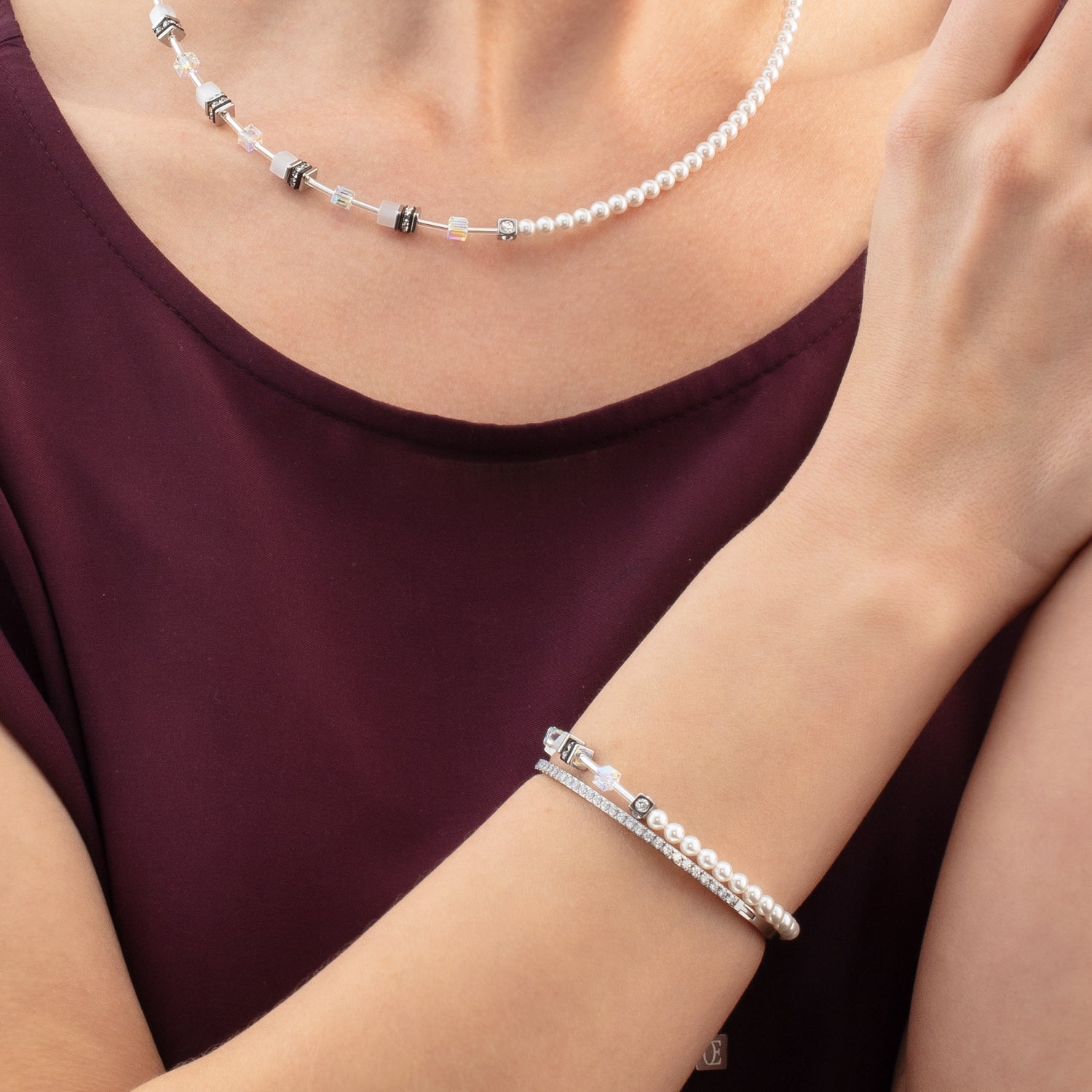 coeur-de-lion-geocube-mini-fusion-pearls-armband-silber-wei image 4