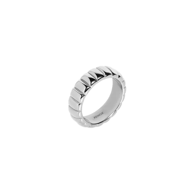 xenox-bold-bubble-ring-edelstahl-silberfarben-beschichtet-strukturiert image 1