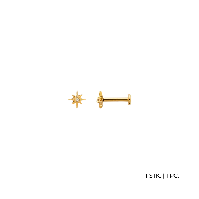 xenox-fine-stella-piercing-stern-585-gelbgold-mit-zirkonia image 1
