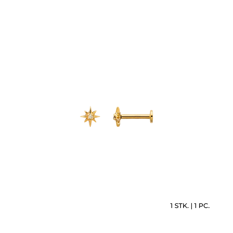 xenox-fine-stella-piercing-stern-585-gelbgold-mit-zirkonia image 1