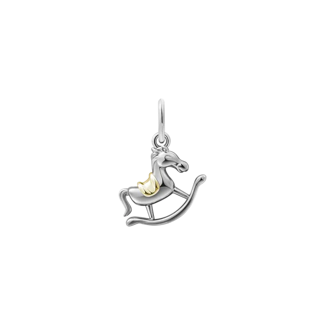 xenox-schaukelpferd-charm-925-sterlingsilber-18k-vergoldung-nostalgie-anh-nger image 1