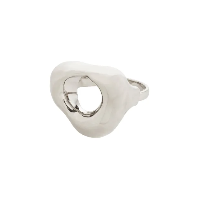 pilgrim-free-ring-versilbert-organischer-statement-ring-verstellbar image 1