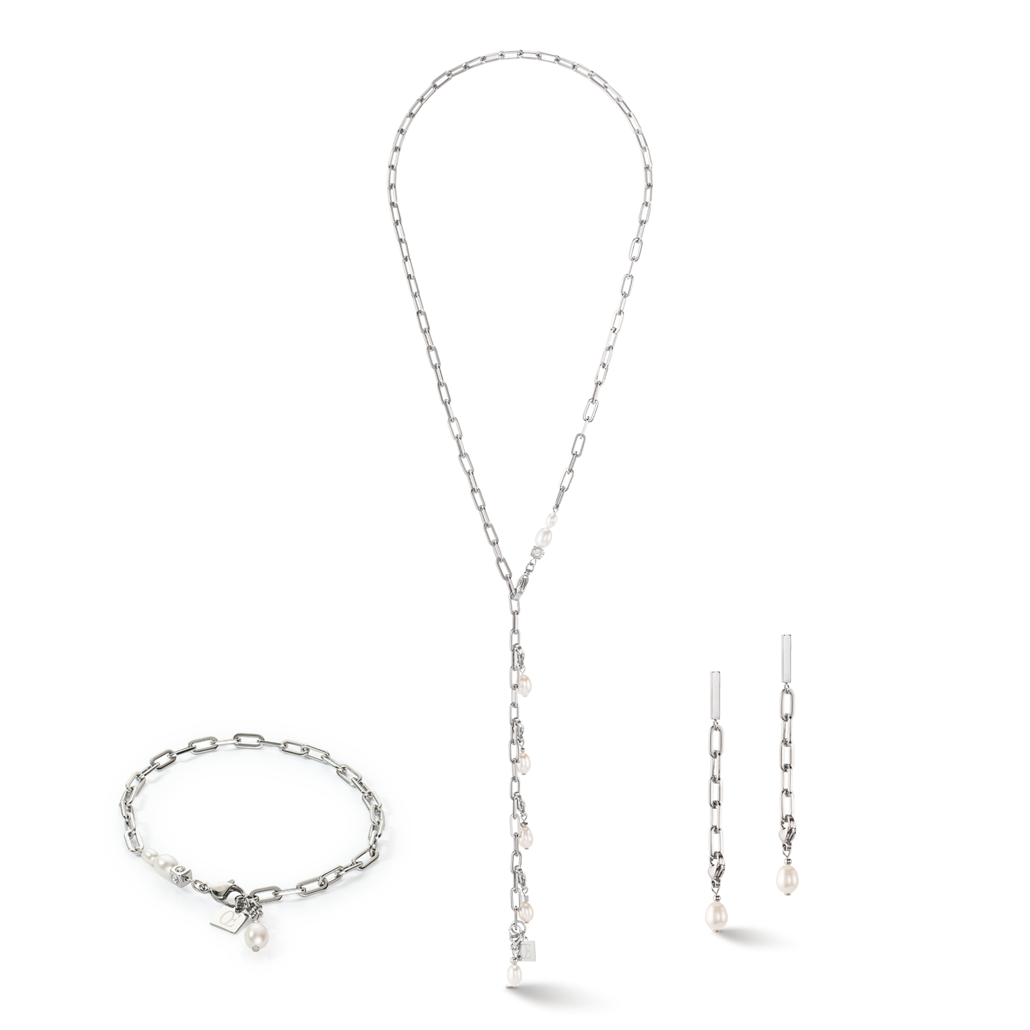 coeur-de-lion-halskette-modern-chain-s-wasserperlen-charms-silber image 3