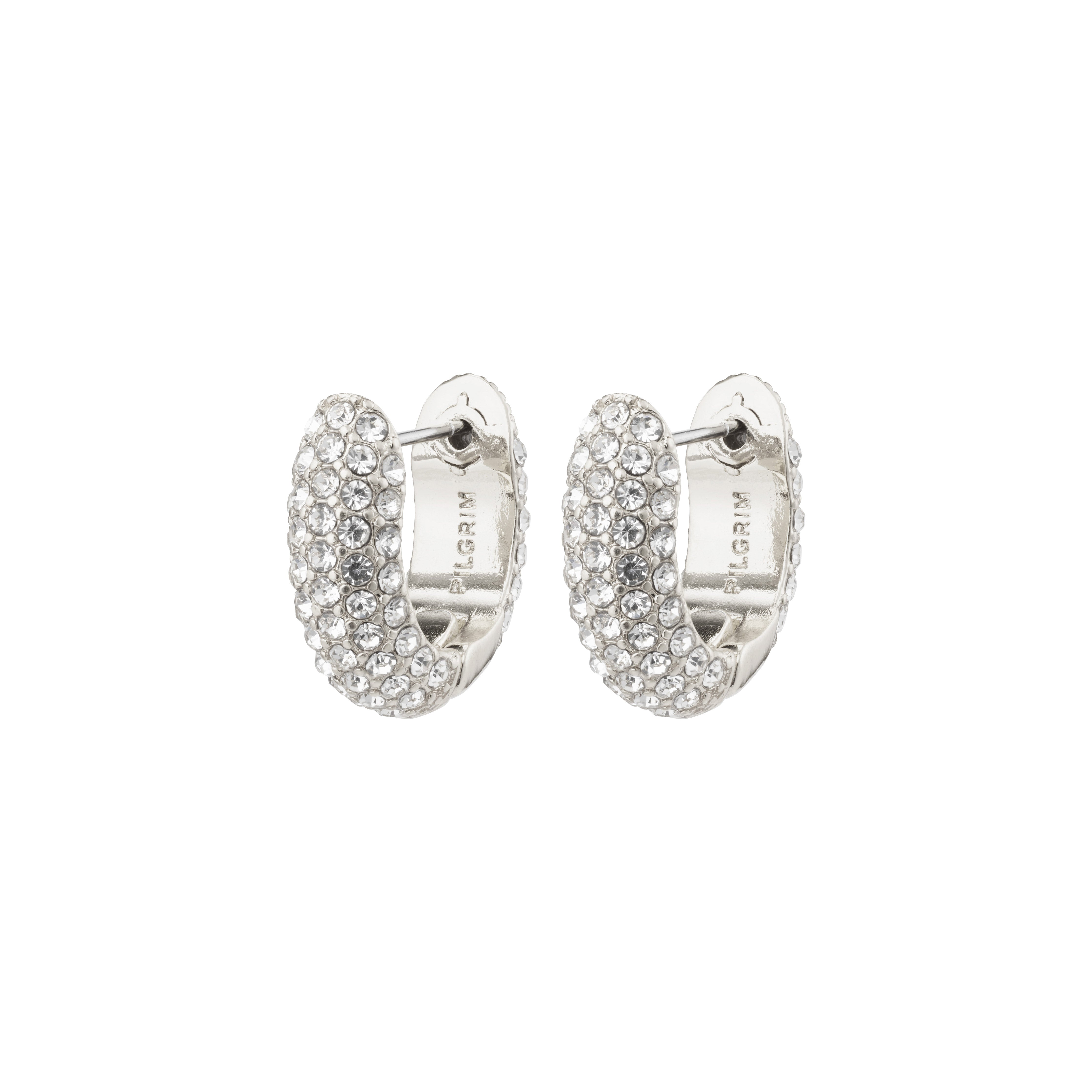 pilgrim-lona-chunky-huggie-hoops-silberplattiert-creolen-mit-preciosa-kristallen image 1