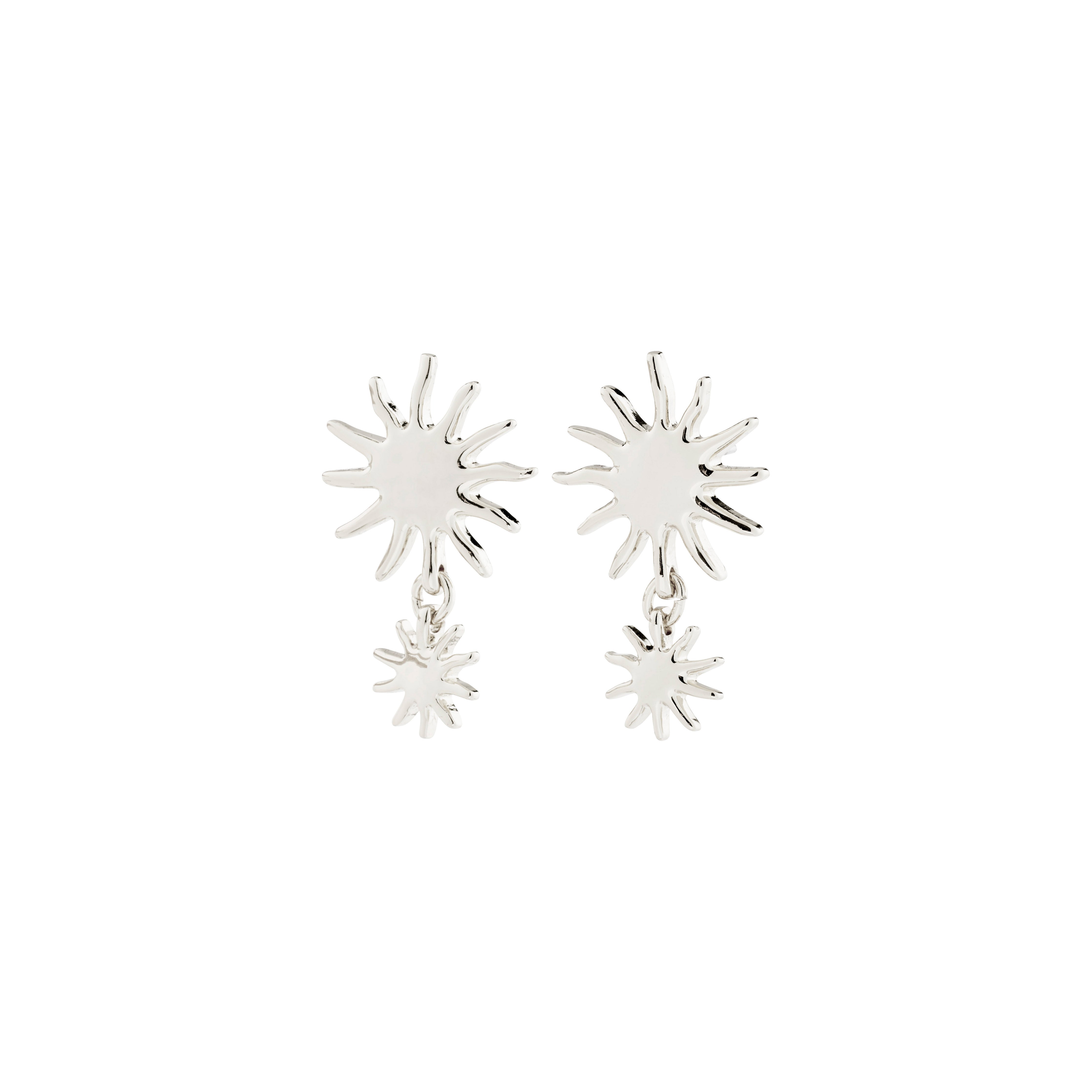pilgrim-lyricus-ohrstecker-versilbert-doppel-motiv-sonne image 1