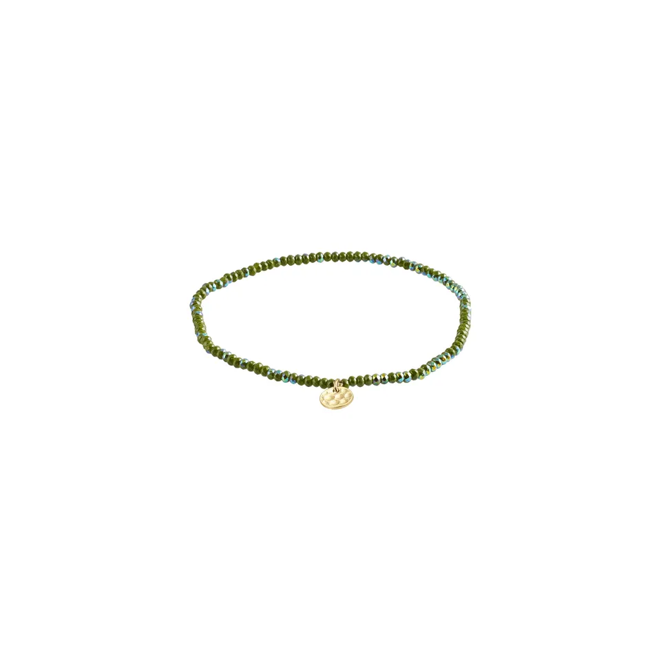 pilgrim-indie-armband-gr-n-goldplattiert-17-cm-glasperlen-armband image 1