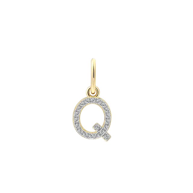 xenox-q-letter-charm-buchstabe-q-925-sterlingsilber-18k-vergoldung image 1