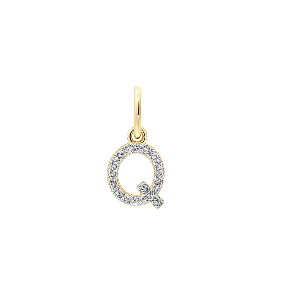 xenox-q-letter-charm-buchstabe-q-925-sterlingsilber-18k-vergoldung image 1