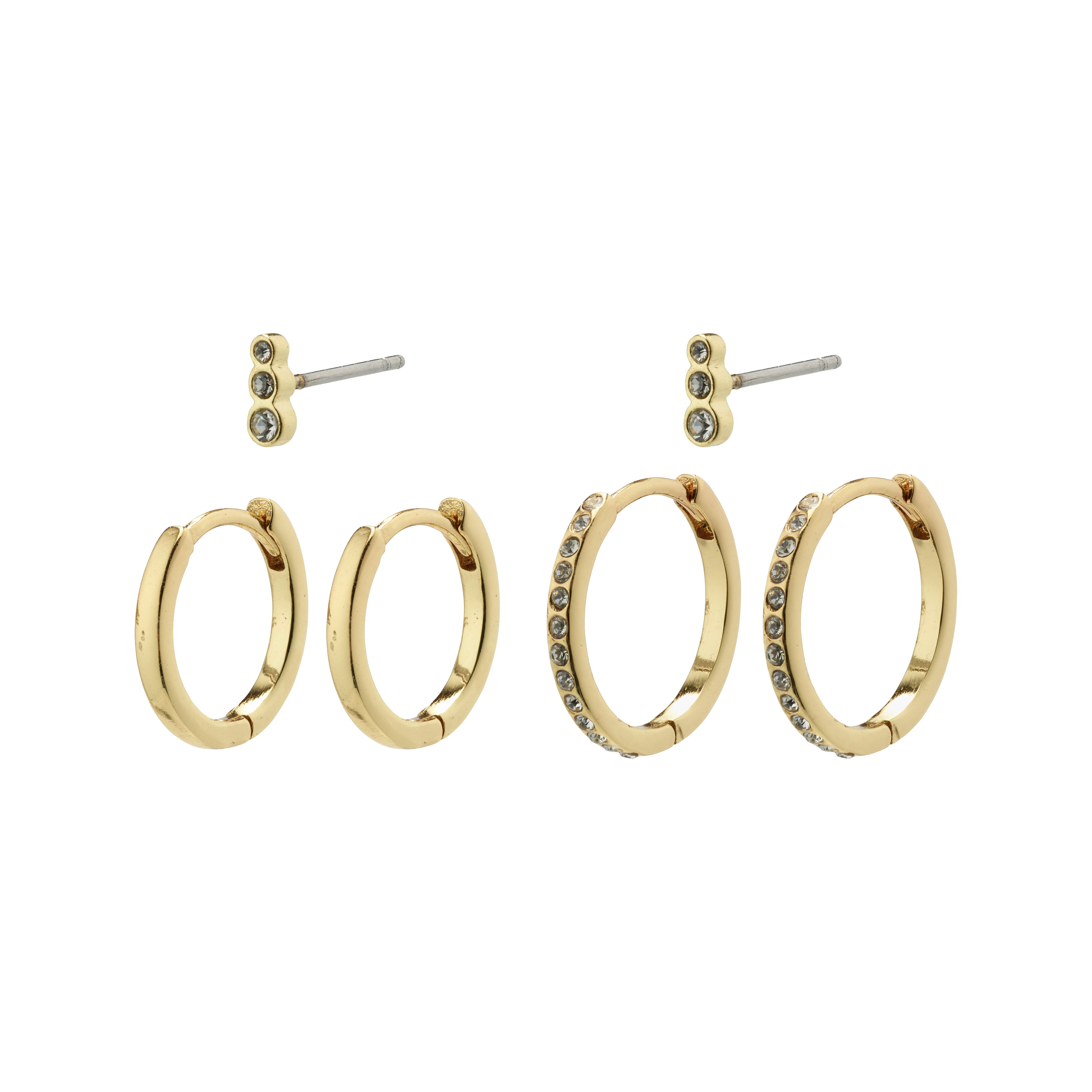 pilgrim-marine-ohrring-set-3-in-1-hoops-kristall-vergoldet image 1