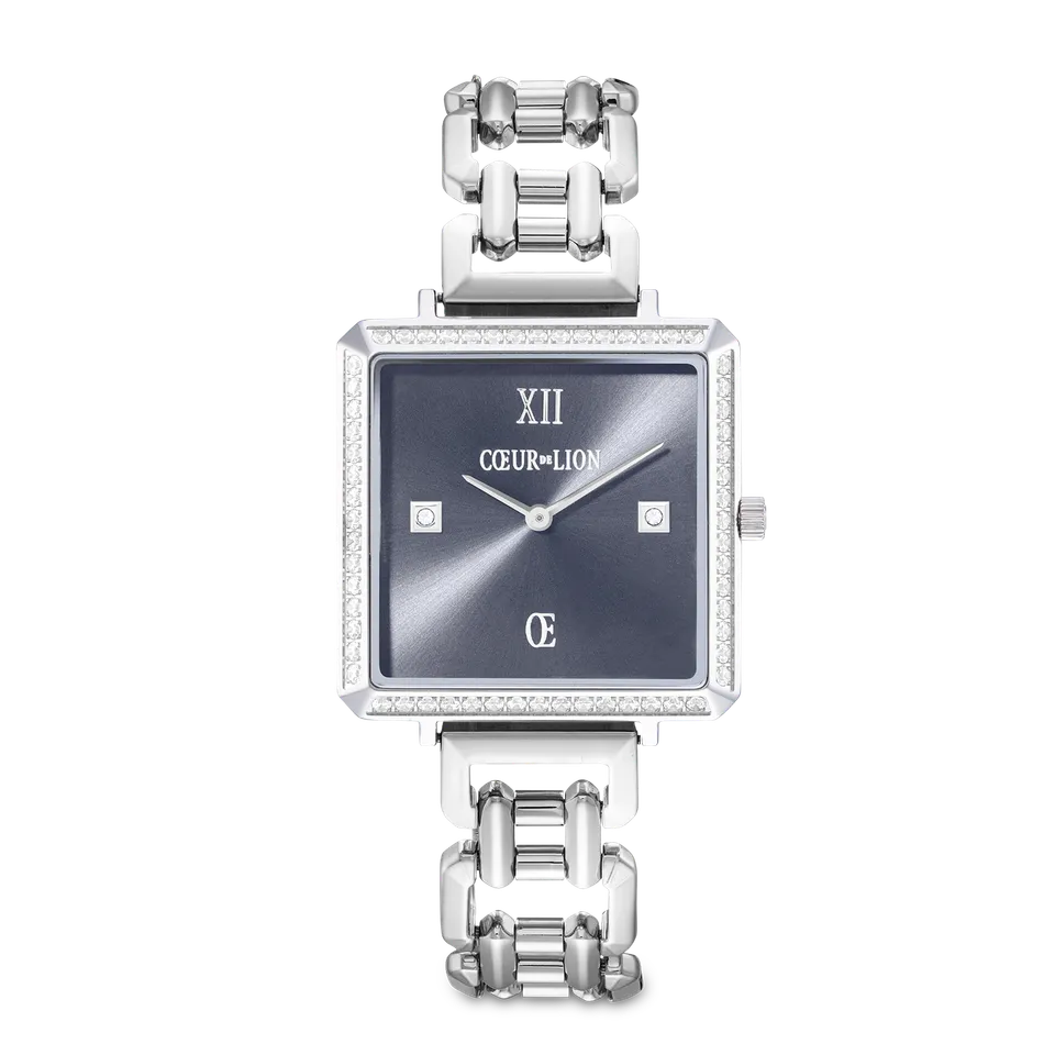 coeur-de-lion-uhr-iconic-cube-sparkling-anthracite-attraction-silber image 1