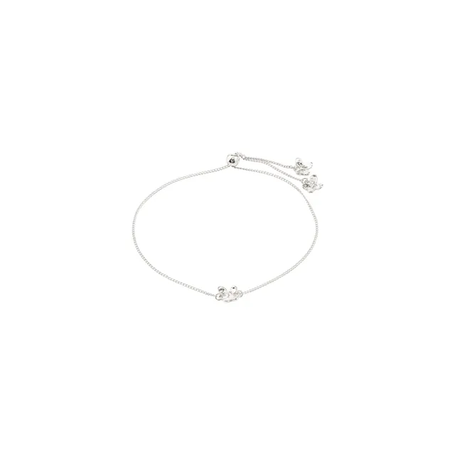 pilgrim-ajani-armband-versilbert-blumen-charm-verstellbar image 1