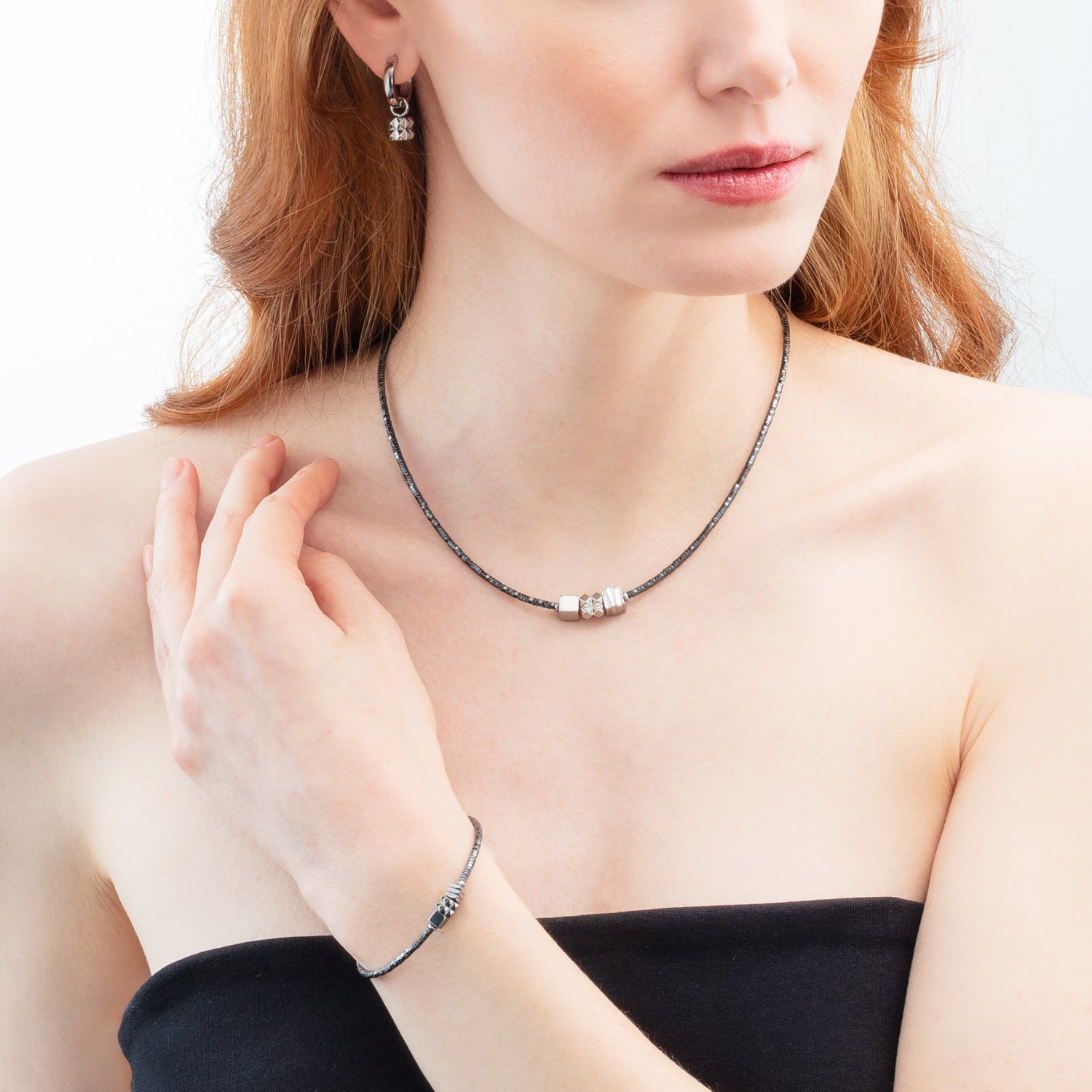 coeur-de-lion-armband-cube-trio-facets-silber-grau image 4