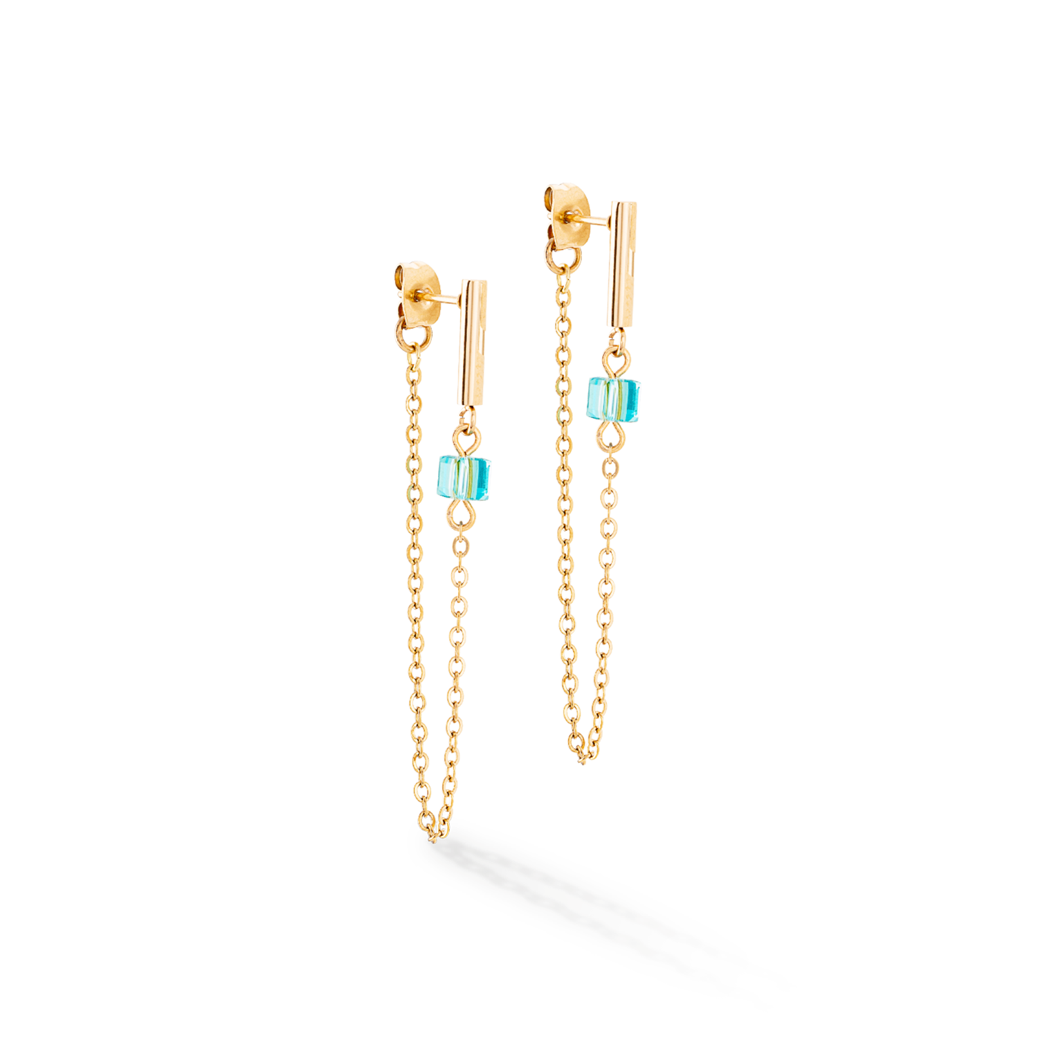 coeur-de-lion-geocube-ohrringe-mini-cubes-chain-gold-multicolor image 1