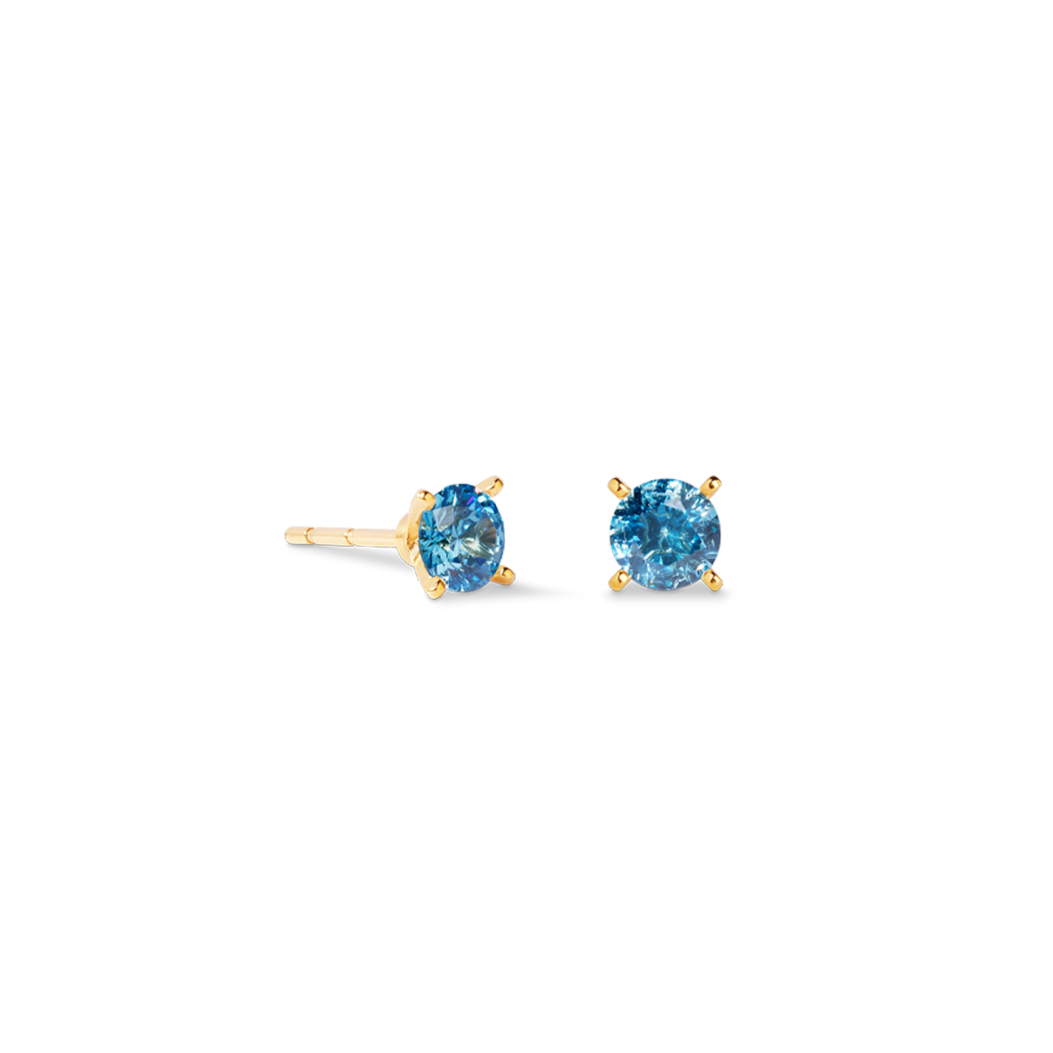 coeur-de-lion-glam-dot-ohrstecker-5-mm-gold-blau image 1