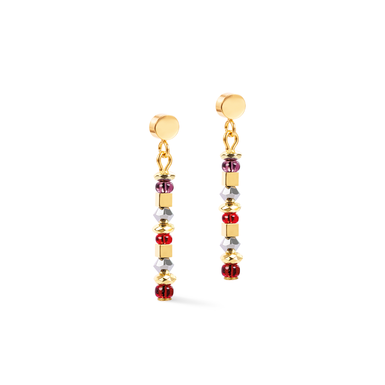coeur-de-lion-ohrringe-golden-whisper-braun-rot-3-cm-gold image 1