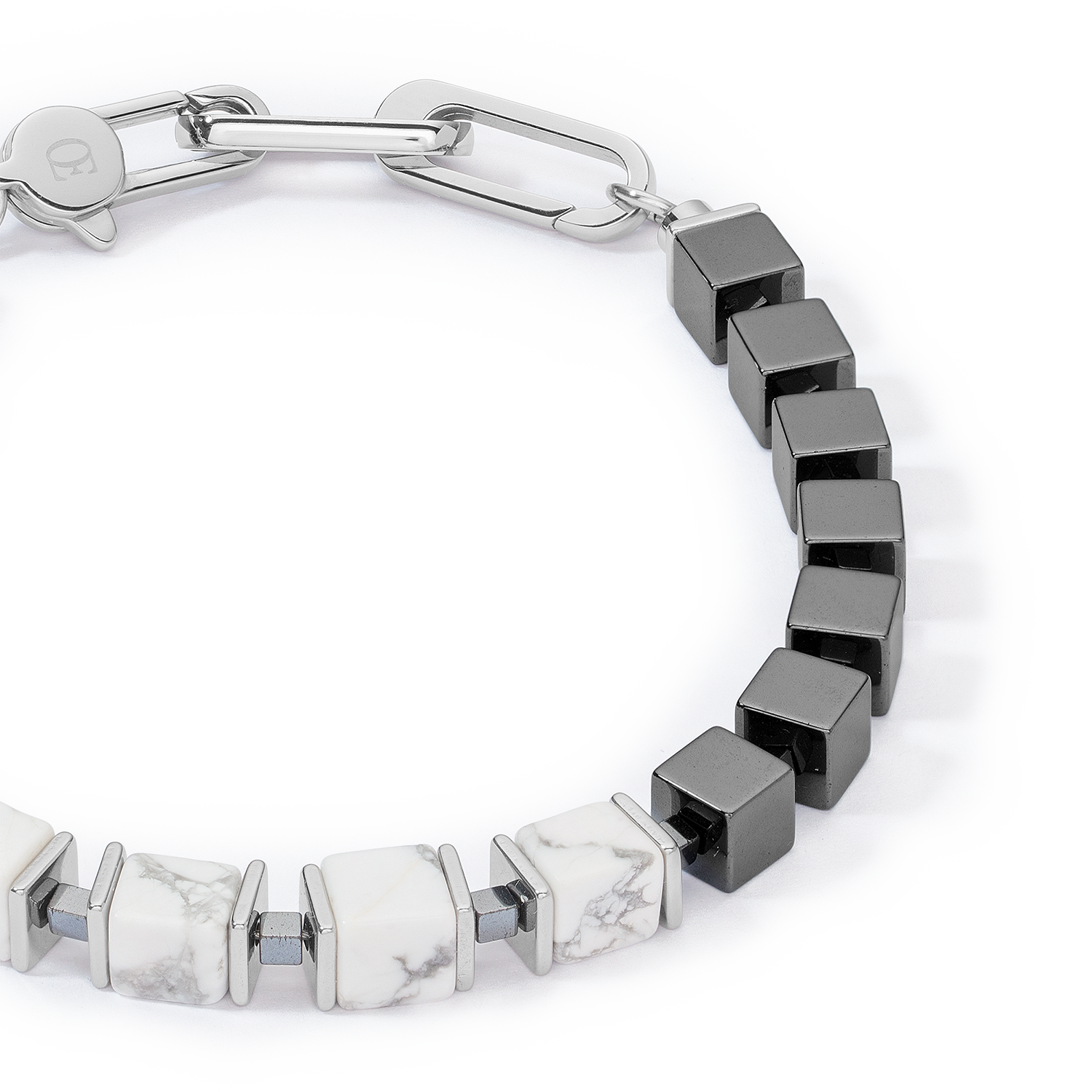 coeur-de-lion-unisex-armband-precious-cubes-wei-19-22-cm-h-matit-howlith image 2