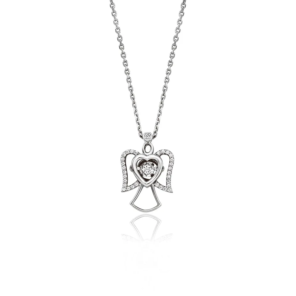 julie-julsen-dancing-stone-halskette-engel-32-zirkonia-sterling-silber-925 image 1