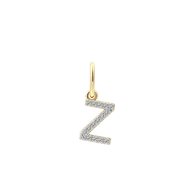 xenox-z-letter-charm-925-sterlingsilber-18k-vergoldet-mit-zirkonia image 1