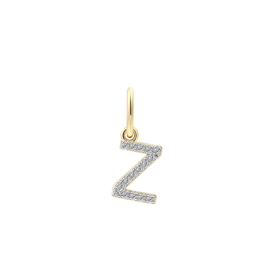 xenox-z-letter-charm-925-sterlingsilber-18k-vergoldet-mit-zirkonia image 1
